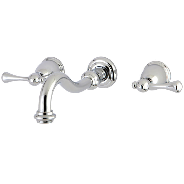 Vintage KS3121BL Double-Handle 3-Hole Wall Mount Bathroom Faucet, Polished Chrome