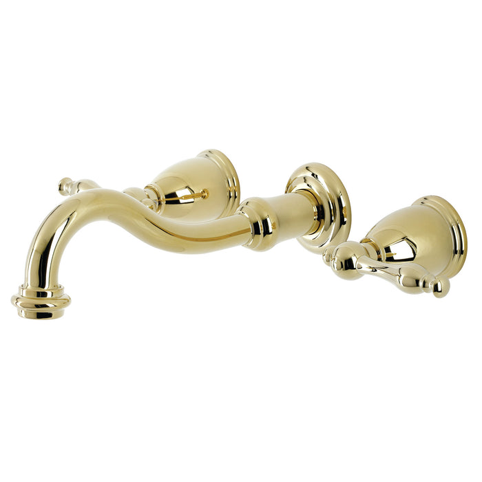 Vintage KS3122NL Double-Handle 3-Hole Wall Mount Bathroom Faucet, Polished Brass