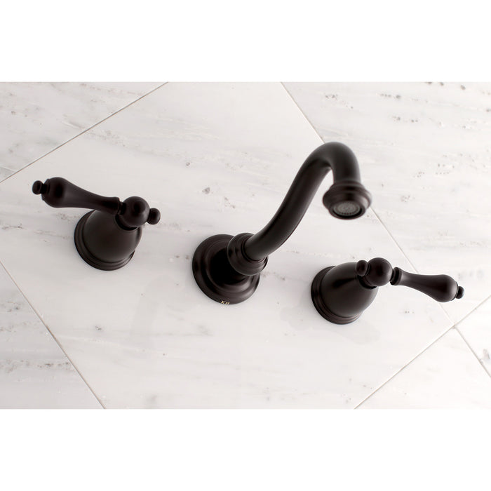 Vintage KS3125AL Double-Handle 3-Hole Wall Mount Bathroom Faucet, Oil Rubbed Bronze