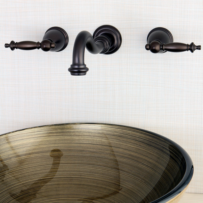 Templeton KS3125TL Double-Handle 3-Hole Wall Mount Bathroom Faucet, Oil Rubbed Bronze