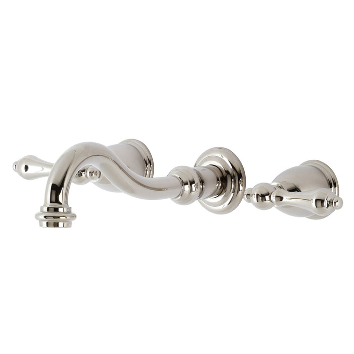 Vintage KS3126AL Double-Handle 3-Hole Wall Mount Bathroom Faucet, Polished Nickel