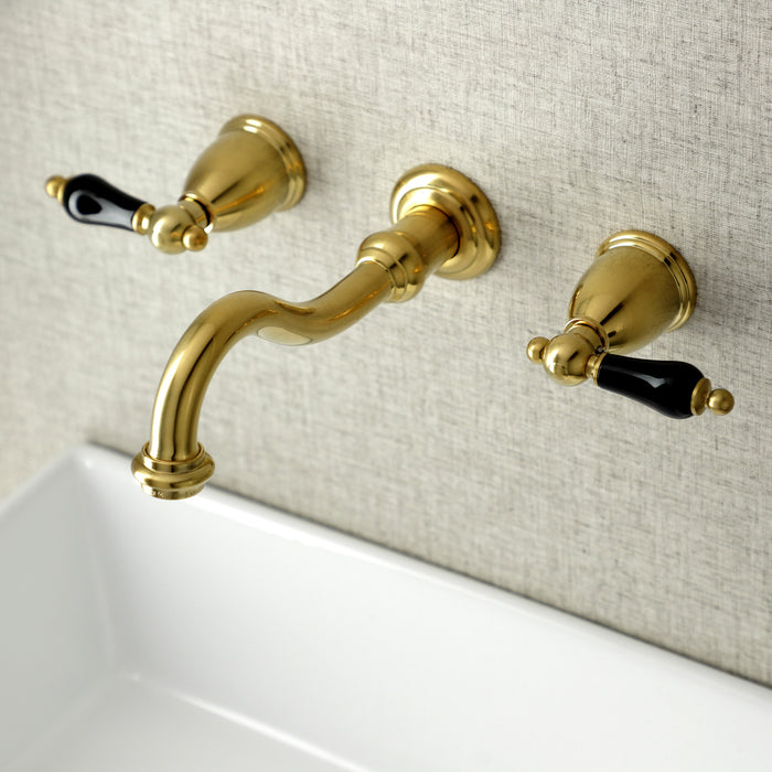 Duchess KS3127PKL Double-Handle 3-Hole Wall Mount Bathroom Faucet, Brushed Brass