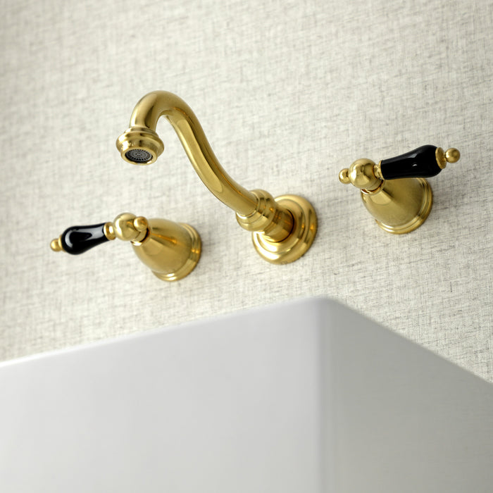 Duchess KS3127PKL Double-Handle 3-Hole Wall Mount Bathroom Faucet, Brushed Brass