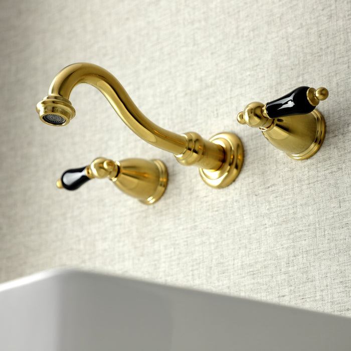 Duchess KS3127PKL Double-Handle 3-Hole Wall Mount Bathroom Faucet, Brushed Brass