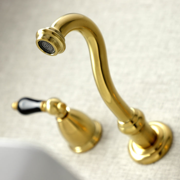 Duchess KS3127PKL Double-Handle 3-Hole Wall Mount Bathroom Faucet, Brushed Brass