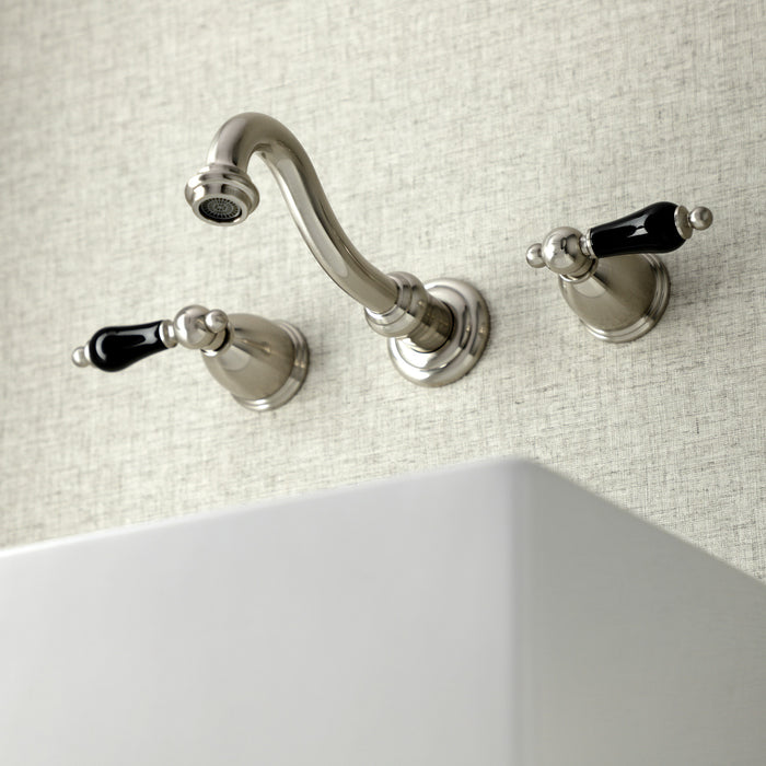 Duchess KS3128PKL Double-Handle 3-Hole Wall Mount Bathroom Faucet, Brushed Nickel