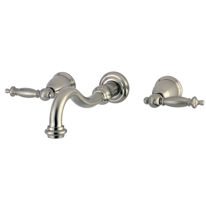 Templeton KS3128TL Double-Handle 3-Hole Wall Mount Bathroom Faucet, Brushed Nickel