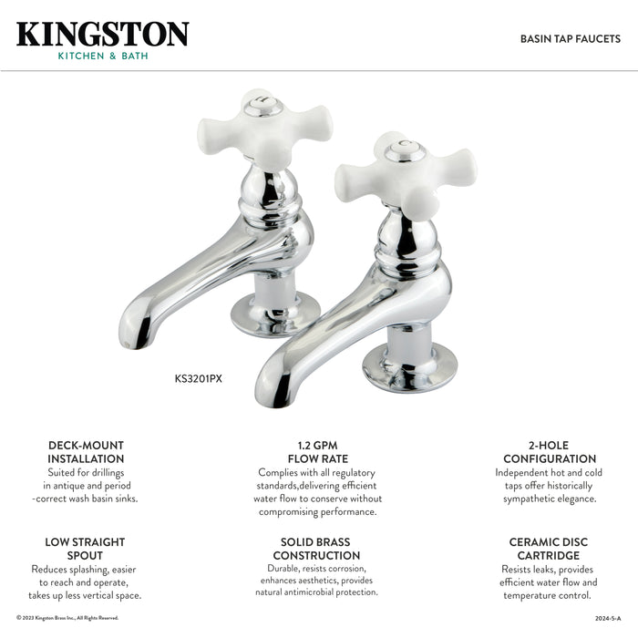 Restoration KS3205PX Two-Handle Deck Mount Basin Tap Faucet, Oil Rubbed Bronze