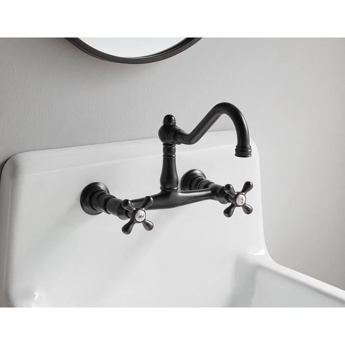 Vintage KS3245AX Two-Handle 2-Hole Wall Mount Bathroom Faucet, Oil Rubbed Bronze