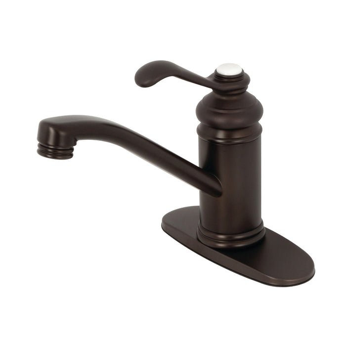 Templeton KS3405TPL One-Handle 1-Hole Bathroom Faucet with Deck Plate and Push Pop-Up Drain, Oil Rubbed Bronze