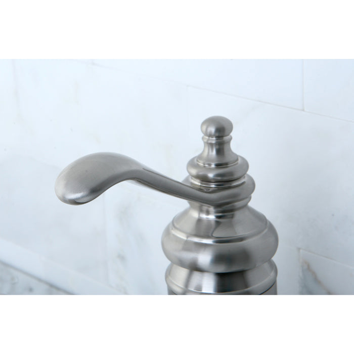 Templeton KS3408TL One-Handle 1-Hole Bathroom Faucet with Deck Plate and Push Pop-Up Drain, Brushed Nickel