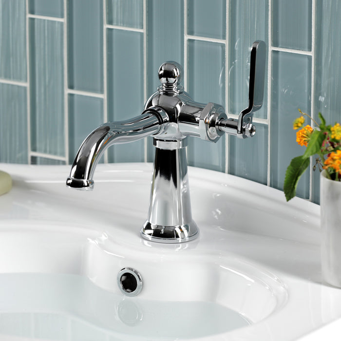 Knight KS3541KL One-Handle 1-Hole Bathroom Faucet with Push Pop-Up Drain, Polished Chrome