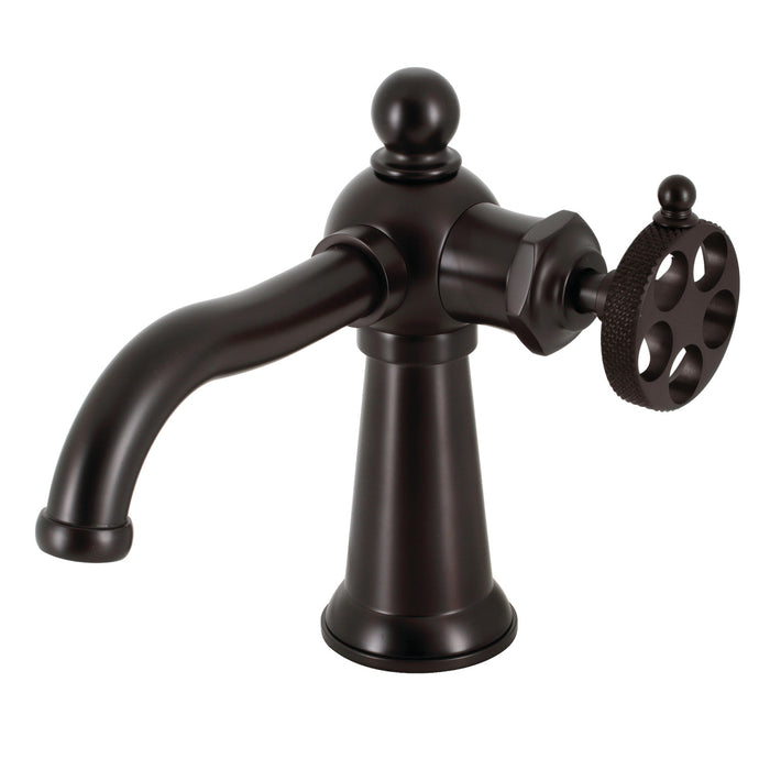 Webb KS3545RKX One-Handle 1-Hole Bathroom Faucet with Knurled Handle and Push Pop-Up Drain, Oil Rubbed Bronze