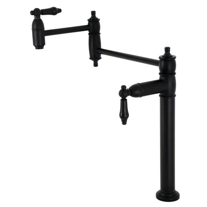 Duchess KS3700PKL Single-Hole Deck Mount Pot Filler, Matte Black