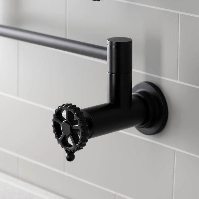 Fuller KS4100CG Two-Handle Wall Mount Pot Filler, Matte Black