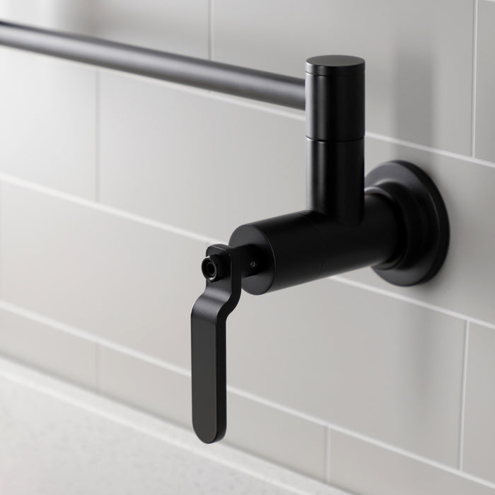 Whitaker KS4100KL Two-Handle Wall Mount Pot Filler, Matte Black