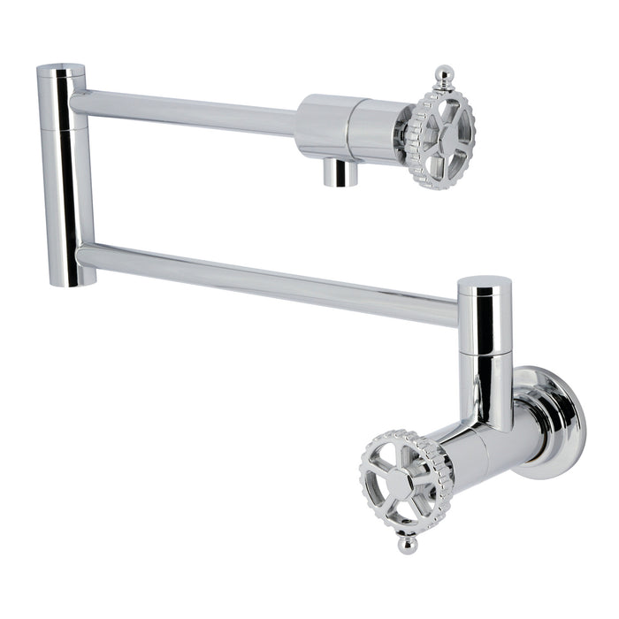 Fuller KS4101CG Two-Handle Wall Mount Pot Filler, Polished Chrome