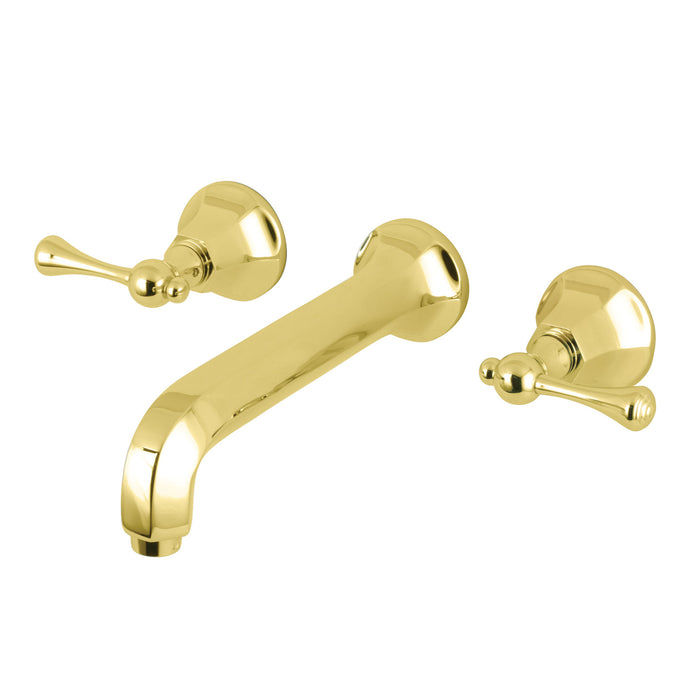 Metropolitan KS4122BL Double-Handle 3-Hole Wall Mount Bathroom Faucet, Polished Brass