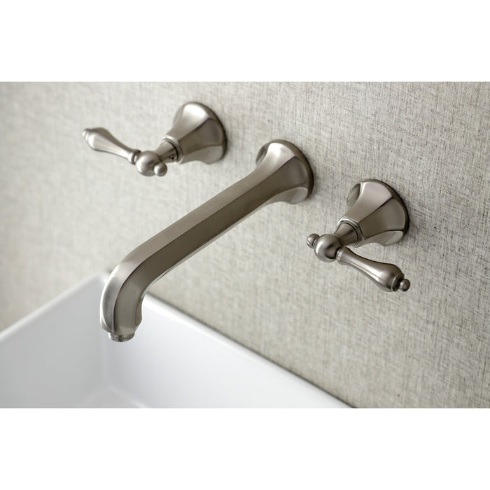 Metropolitan KS4128AL Double-Handle 3-Hole Wall Mount Bathroom Faucet, Brushed Nickel