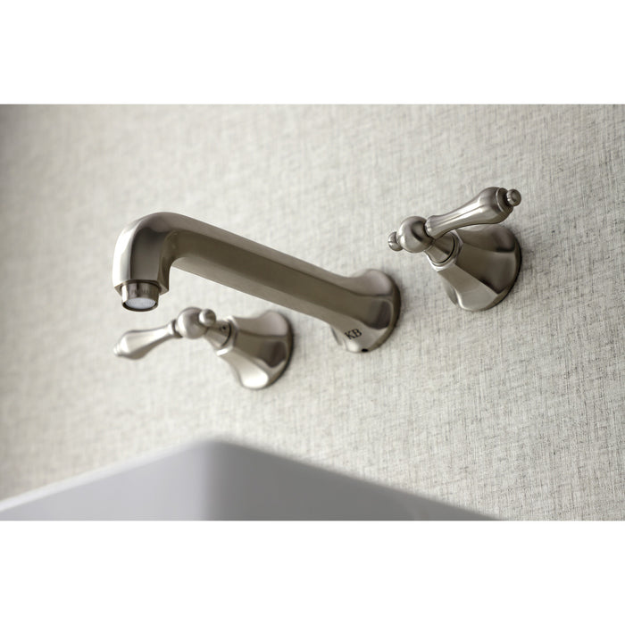 Metropolitan KS4128AL Double-Handle 3-Hole Wall Mount Bathroom Faucet, Brushed Nickel