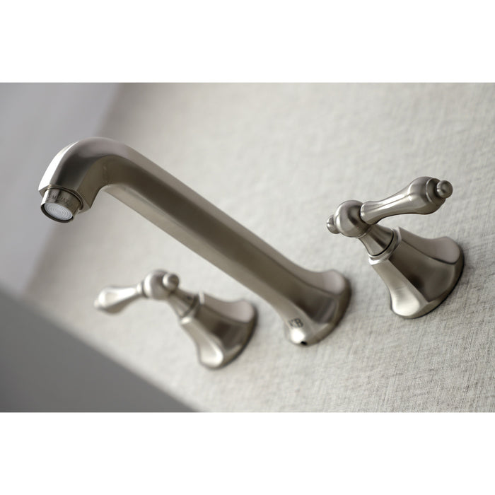 Metropolitan KS4128AL Double-Handle 3-Hole Wall Mount Bathroom Faucet, Brushed Nickel