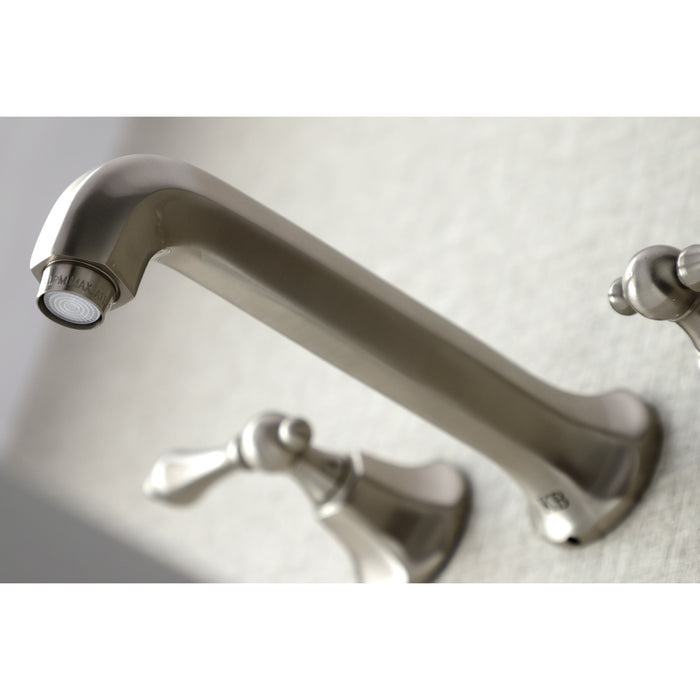 Metropolitan KS4128AL Double-Handle 3-Hole Wall Mount Bathroom Faucet, Brushed Nickel