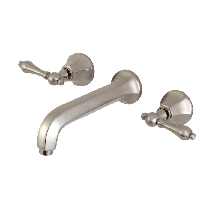 Metropolitan KS4128AL Double-Handle 3-Hole Wall Mount Bathroom Faucet, Brushed Nickel