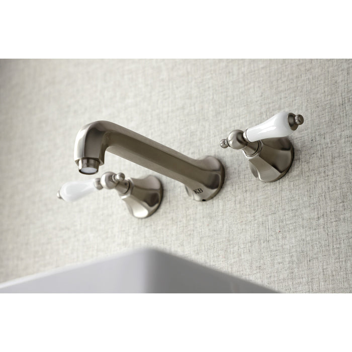 Metropolitan KS4128PL Double-Handle 3-Hole Wall Mount Bathroom Faucet, Brushed Nickel