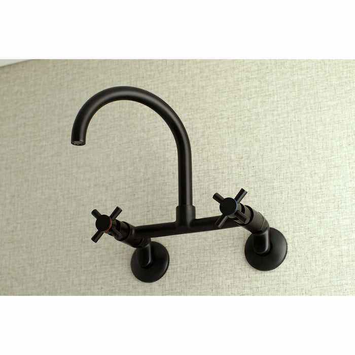 Concord KS414MB Two-Handle 2-Hole Wall Mount Kitchen Faucet, Matte Black