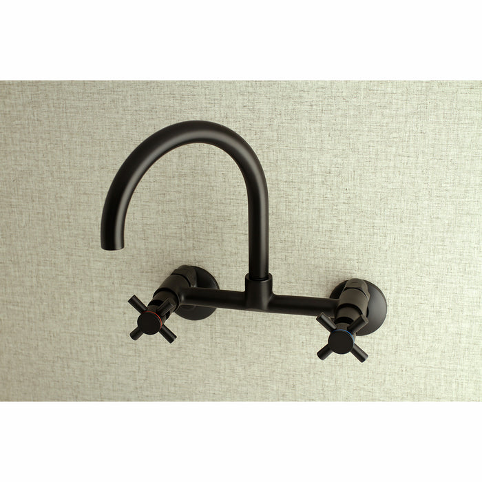 Concord KS414MB Two-Handle 2-Hole Wall Mount Kitchen Faucet, Matte Black