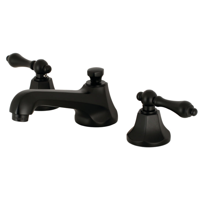 Metropolitan KS4460AL Two-Handle 3-Hole Deck Mount Widespread Bathroom Faucet with Brass Pop-Up Drain, Matte Black