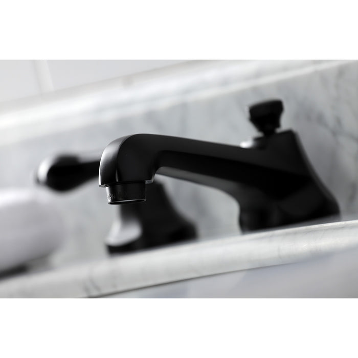 Duchess KS4460PKL Two-Handle 3-Hole Deck Mount Widespread Bathroom Faucet with Brass Pop-Up Drain, Matte Black