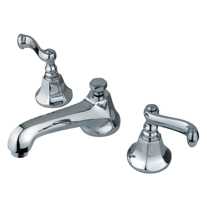 Royale KS4461FL Two-Handle 3-Hole Deck Mount Widespread Bathroom Faucet with Brass Pop-Up Drain, Polished Chrome