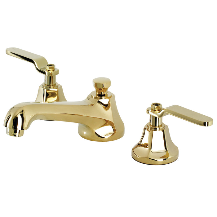 Whitaker KS4462KL Two-Handle 3-Hole Deck Mount Widespread Bathroom Faucet with Brass Pop-Up Drain, Polished Brass