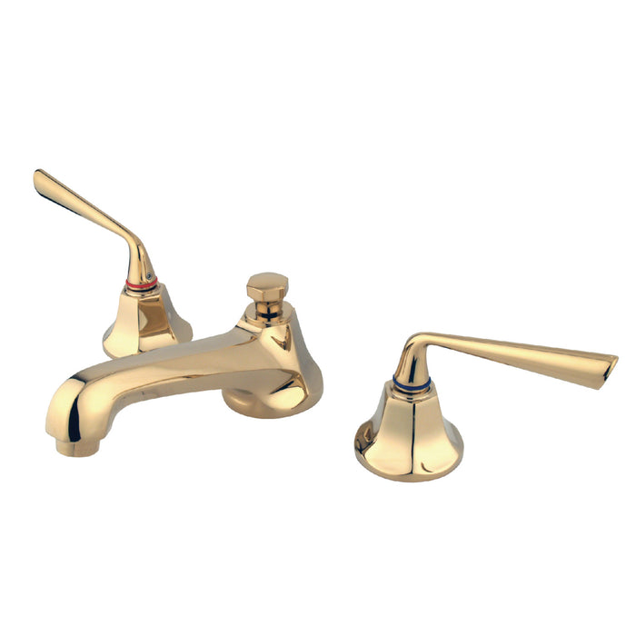 Silver Sage KS4462ZL Two-Handle 3-Hole Deck Mount Widespread Bathroom Faucet with Brass Pop-Up Drain, Polished Brass