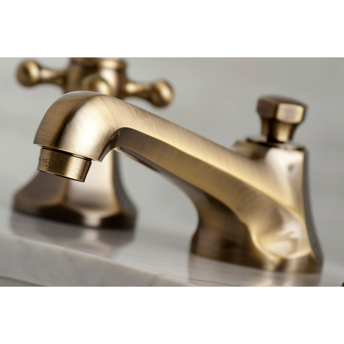 Metropolitan KS4463BX Two-Handle 3-Hole Deck Mount Widespread Bathroom Faucet with Brass Pop-Up Drain, Antique Brass