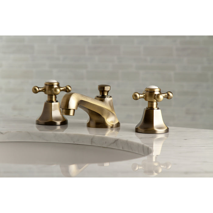 Metropolitan KS4463BX Two-Handle 3-Hole Deck Mount Widespread Bathroom Faucet with Brass Pop-Up Drain, Antique Brass