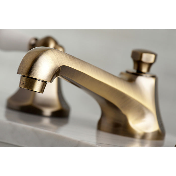 Metropolitan KS4463PL Two-Handle 3-Hole Deck Mount Widespread Bathroom Faucet with Brass Pop-Up Drain, Antique Brass