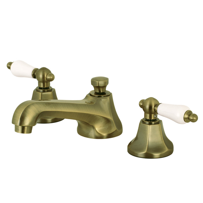 Metropolitan KS4463PL Two-Handle 3-Hole Deck Mount Widespread Bathroom Faucet with Brass Pop-Up Drain, Antique Brass