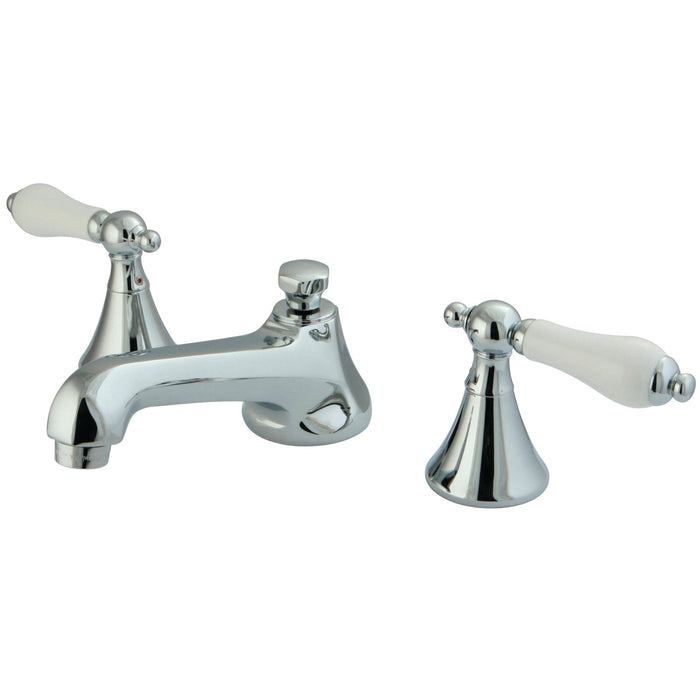 KS4471PL Two-Handle 3-Hole Deck Mount Widespread Bathroom Faucet with Brass Pop-Up Drain, Polished Chrome