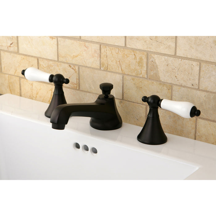 KS4475PL Two-Handle 3-Hole Deck Mount Widespread Bathroom Faucet with Brass Pop-Up Drain, Oil Rubbed Bronze