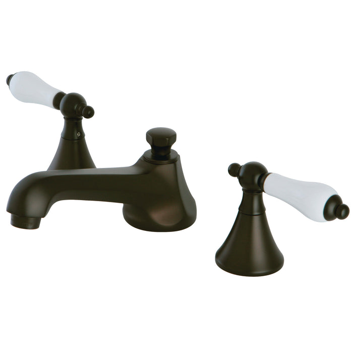 KS4475PL Two-Handle 3-Hole Deck Mount Widespread Bathroom Faucet with Brass Pop-Up Drain, Oil Rubbed Bronze