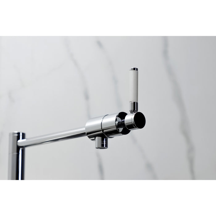 Kaiser KS4701DKL Single-Hole Deck Mount Pot Filler, Polished Chrome