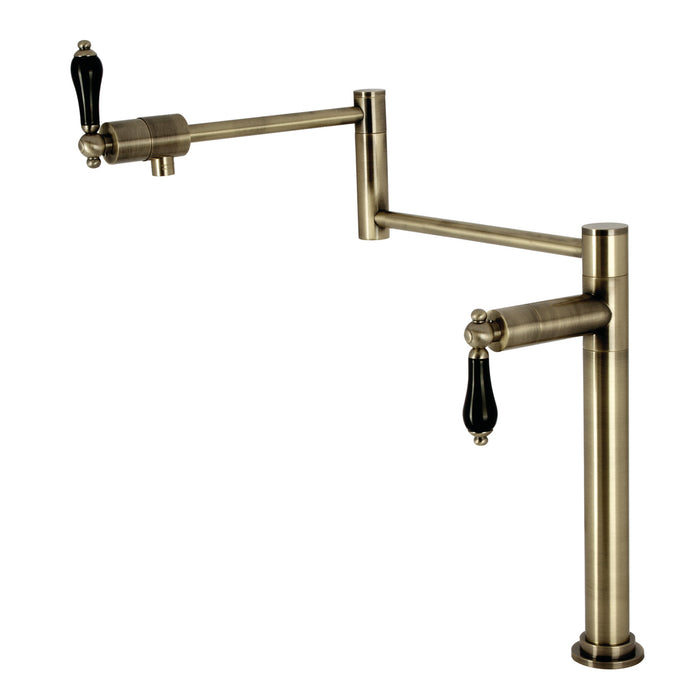 Duchess KS4703PKL Single-Hole Deck Mount Pot Filler, Antique Brass