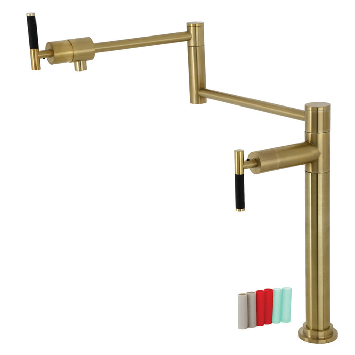 Kaiser KS4707CKL Single-Hole Deck Mount Pot Filler, Brushed Brass