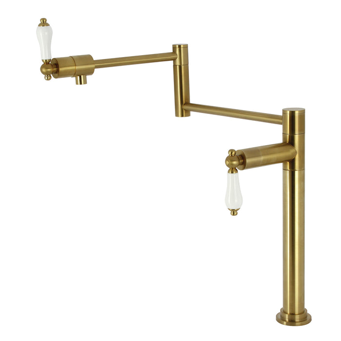 Metropolitan KS4707PL Single-Hole Deck Mount Pot Filler, Brushed Brass