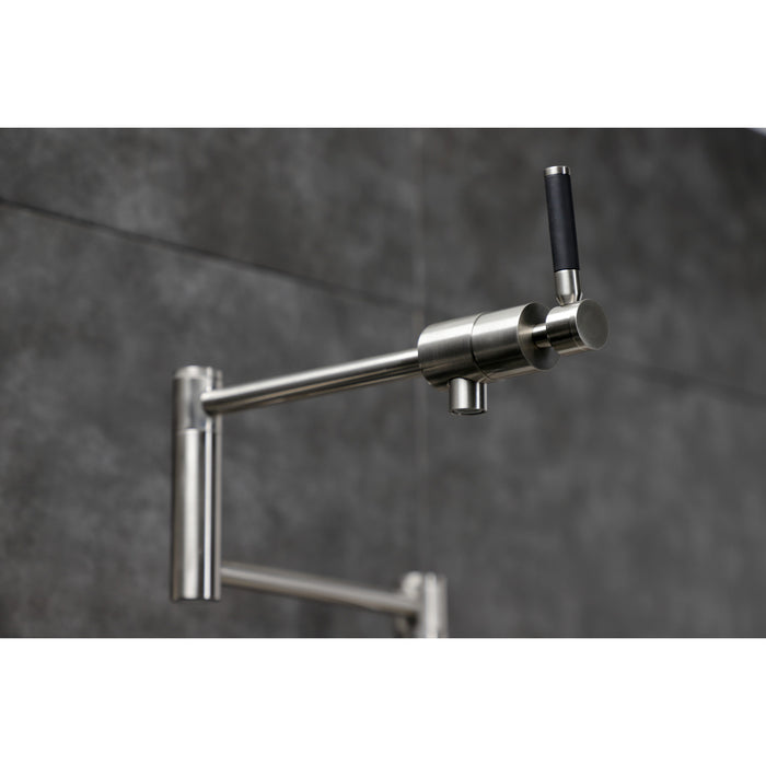 Kaiser KS4708DKL Single-Hole Deck Mount Pot Filler, Brushed Nickel