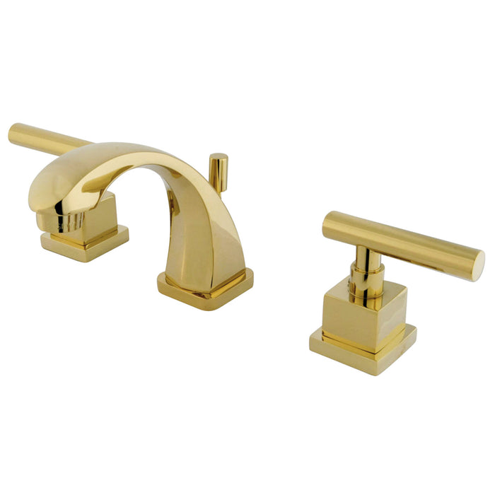 Claremont KS4942CQL Two-Handle 3-Hole Deck Mount Widespread Bathroom Faucet with Brass Pop-Up Drain, Polished Brass