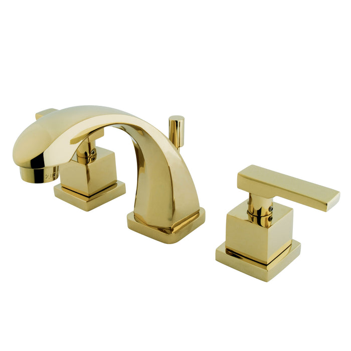 Executive KS4942QLL Two-Handle 3-Hole Deck Mount Widespread Bathroom Faucet with Brass Pop-Up Drain, Polished Brass