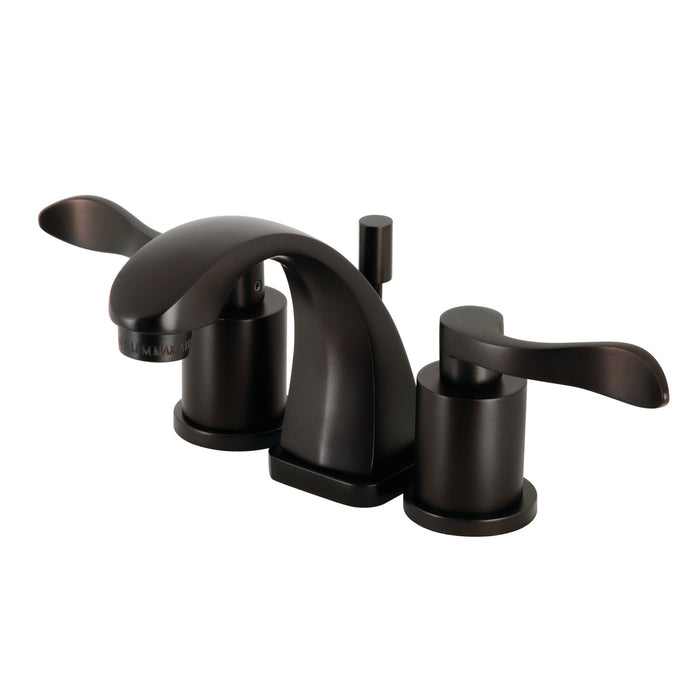 NuWave KS4945DFL Two-Handle 3-Hole Deck Mount Widespread Bathroom Faucet with Brass Pop-Up Drain, Oil Rubbed Bronze